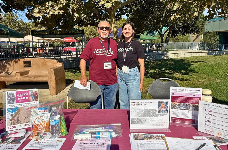 Staff members at a tabling event